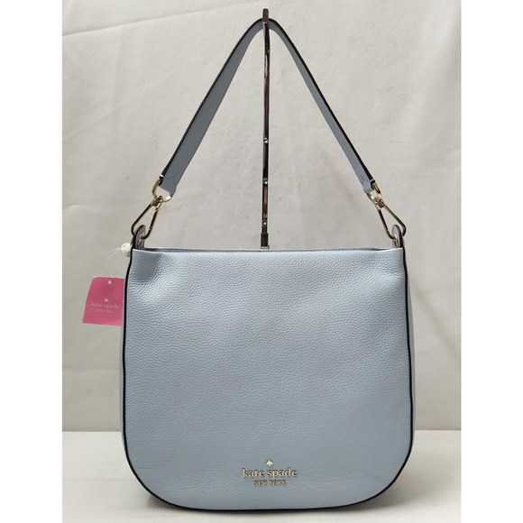 Kate Spade Lexy Blue Pebbled Soft Leather Zipper Closure Shoulder Bag - NWT - Picture 1 of 16
